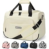 Underseat Carry On Luggage Lightweight Travel Tote Weekender Bag Overnight Duffle Bag for Travel, Travel Essentials Personal Item Travel Bag for Women and Men, Beige-16Inch