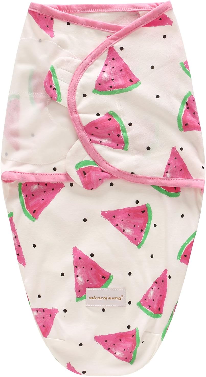 Baby Newborn Swaddle Wrap Blanket for 0-3 3-6 Months Bobys Girls Newborn Sleep Sack 100% Cotton (Watermelon, 0-3 months)