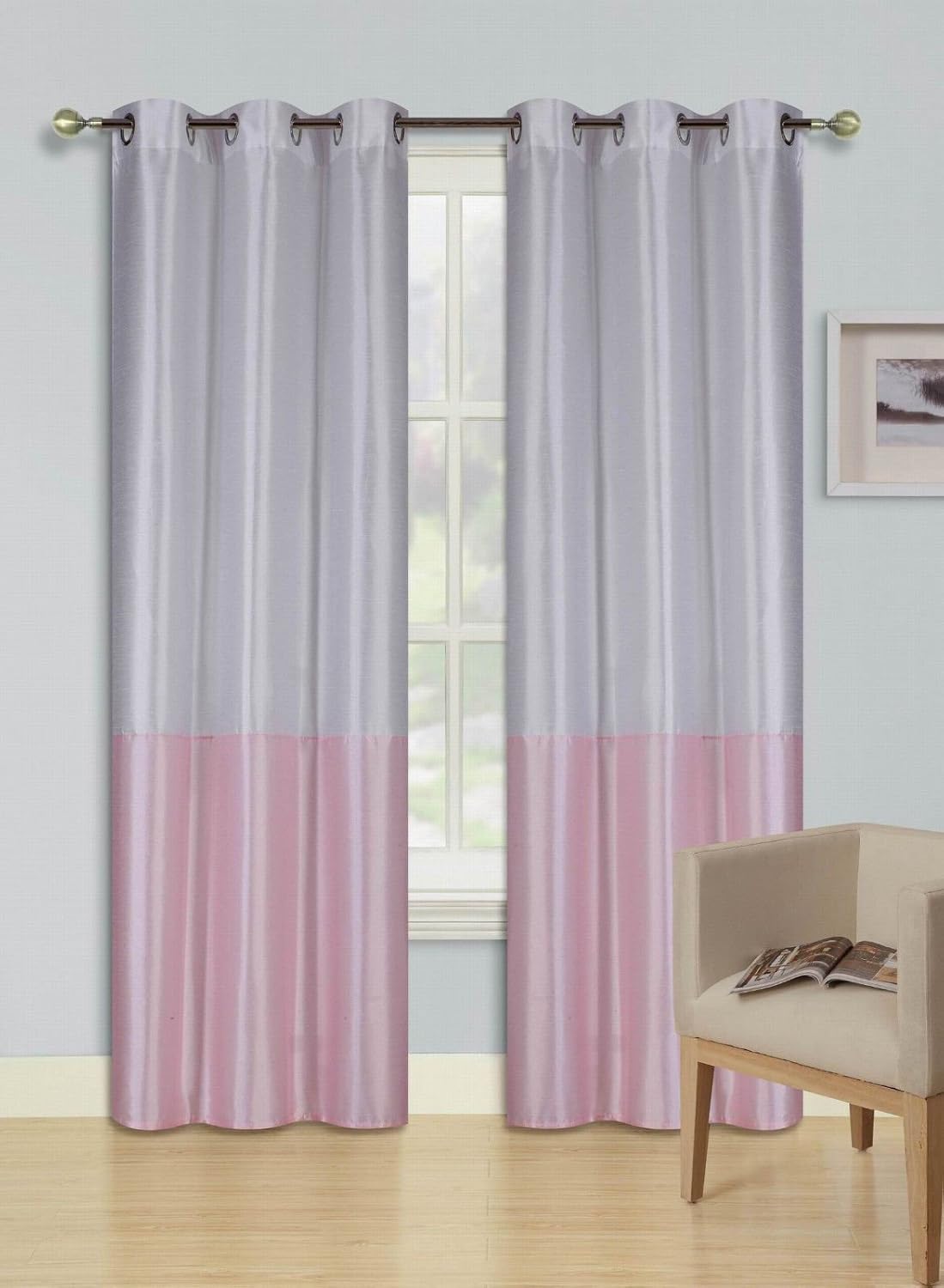 Amazon Com 84 1 Set 2 Tone Grommet Eclipse Window Curtain