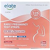 Elate Pregnancy Test Strips 125 Count Bulk Ultra Sensitive Early Detection, 99.99% Accurate, 25 MIU/mL Pink Dye Urine Test, Fast Clear Result in Minutes, Easy Home Use
