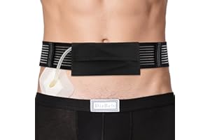 DIABELT Breathable PD Belt Peritoneal Dialysis Catheter Holder G Tube Pouch for Gastrostomy Gtube Peg Feeding Tube Supplies Adults Women Men Black Small
