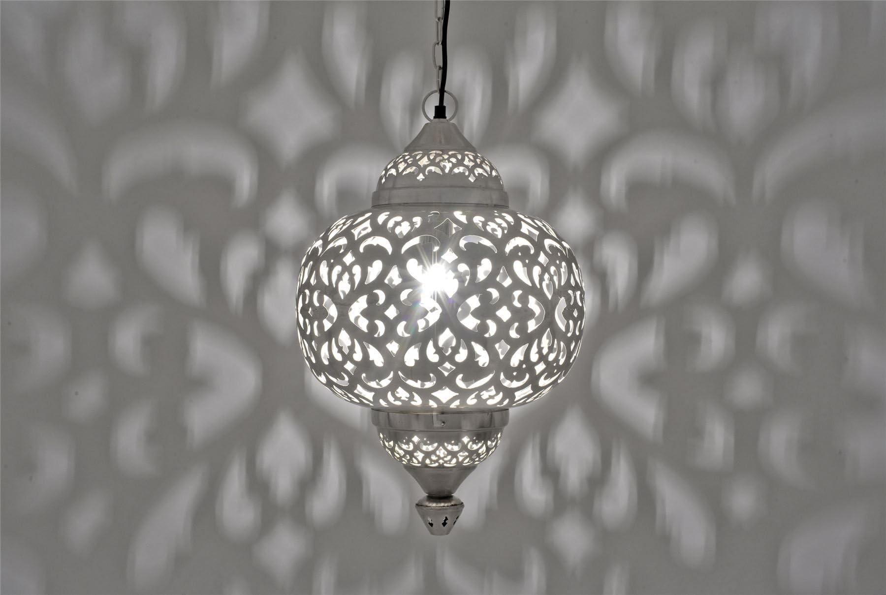 Black Country Metal Works Moroccan Style Matki Heart Etching Hanging Pendant Lamp