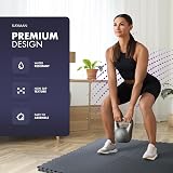 Kayman 4 Pack 60x60 cm Gym Floor Nonslip Interlocking EVA Mats Grey view 3