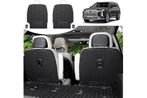 HOUCLEMIC Second Row Backrest Mats for 2020-2025 Hyundai Palisade, All Weather TPE Seat Back Covers Kick Mats for Hyundai Palisade Accessories-7 Passenger Only
