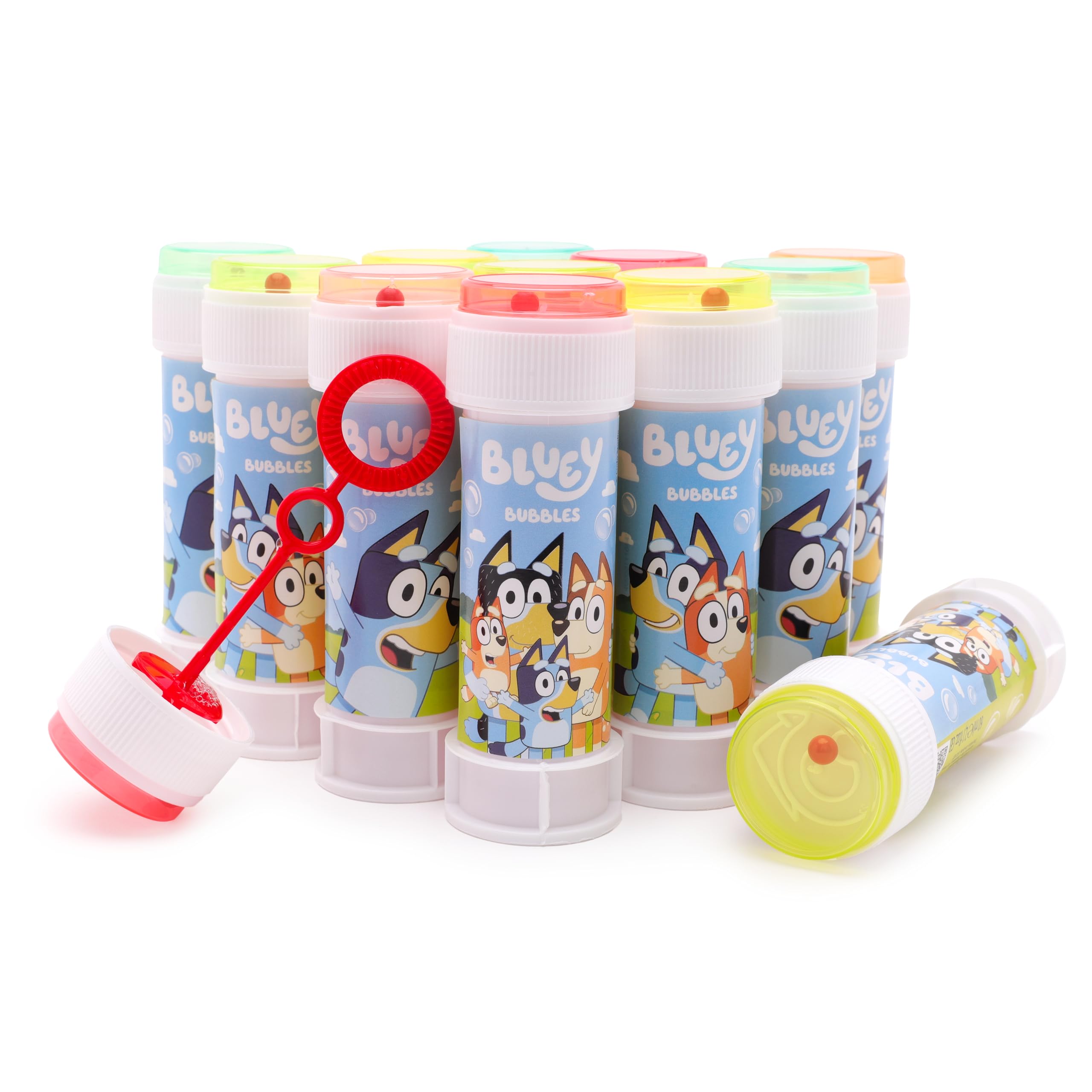 Toyland® Pack of 12 Bluey Bubbles With Wands, 60ml Solution & Novelty Maze Lid - Pocket Money & Party Bag Toys — image 1