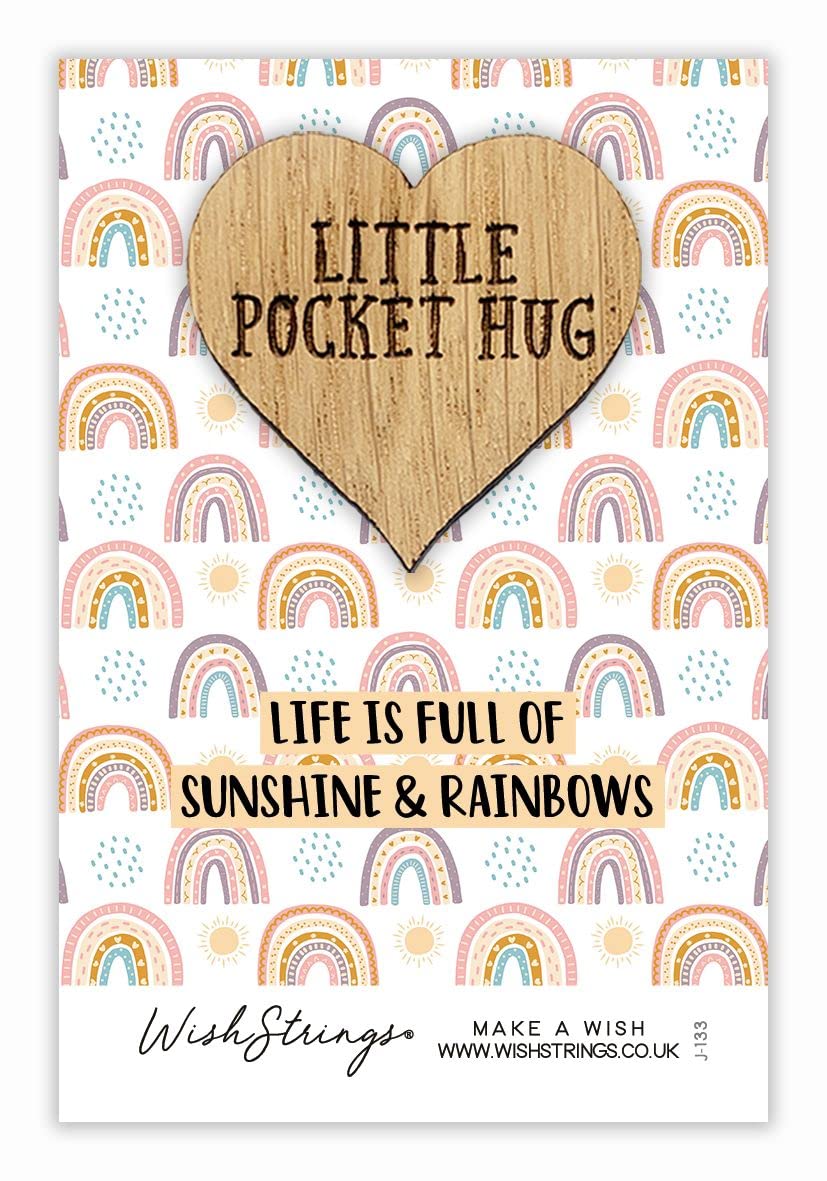 Full of Sunshine & Rainbows Little Pocket Hug Wish Token Keepsake Gift Idea SPH006