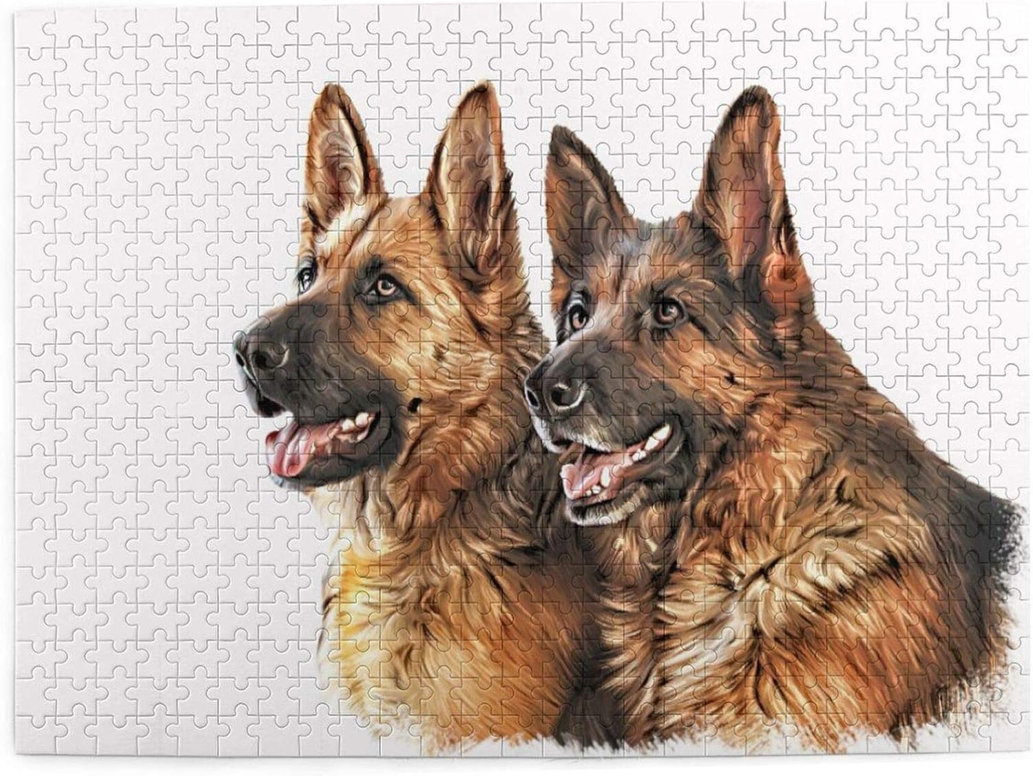 NCRJCZQL Jigsaw Puzzles 500 Pieces,Drawing Of The Dog German Shepherd