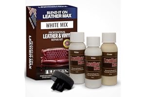 Leather Max Quick Blend Refinish and Repair Kit White, Restore Couches, Recolor Furniture & Repair Car Seats, Jackets, Sofa, 