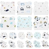 Geyoga 18 Pcs Baby Hats Mittens and Socks Set Newborn Mittens No Scratch Baby Hats and Newborn Socks for 0-6 Months