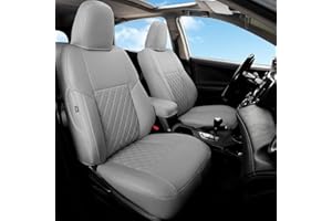 GIANT PANDA Pu Leather Car Seat Covers Full Set Custom Fit for Toyota RAV4 Limited XLE SE Platinum Adventure 2013 2014 2015 2016 2017 2018 (NOT for Hybrid Version) - (Gray Grey)