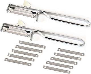 2 Stück FAMOS Sparschäler + 10 Stück Ersatzklingen / Ersatzmesser Gemüseschäler Kartoffelschäler Obstschäler Schäler Schnellschäler