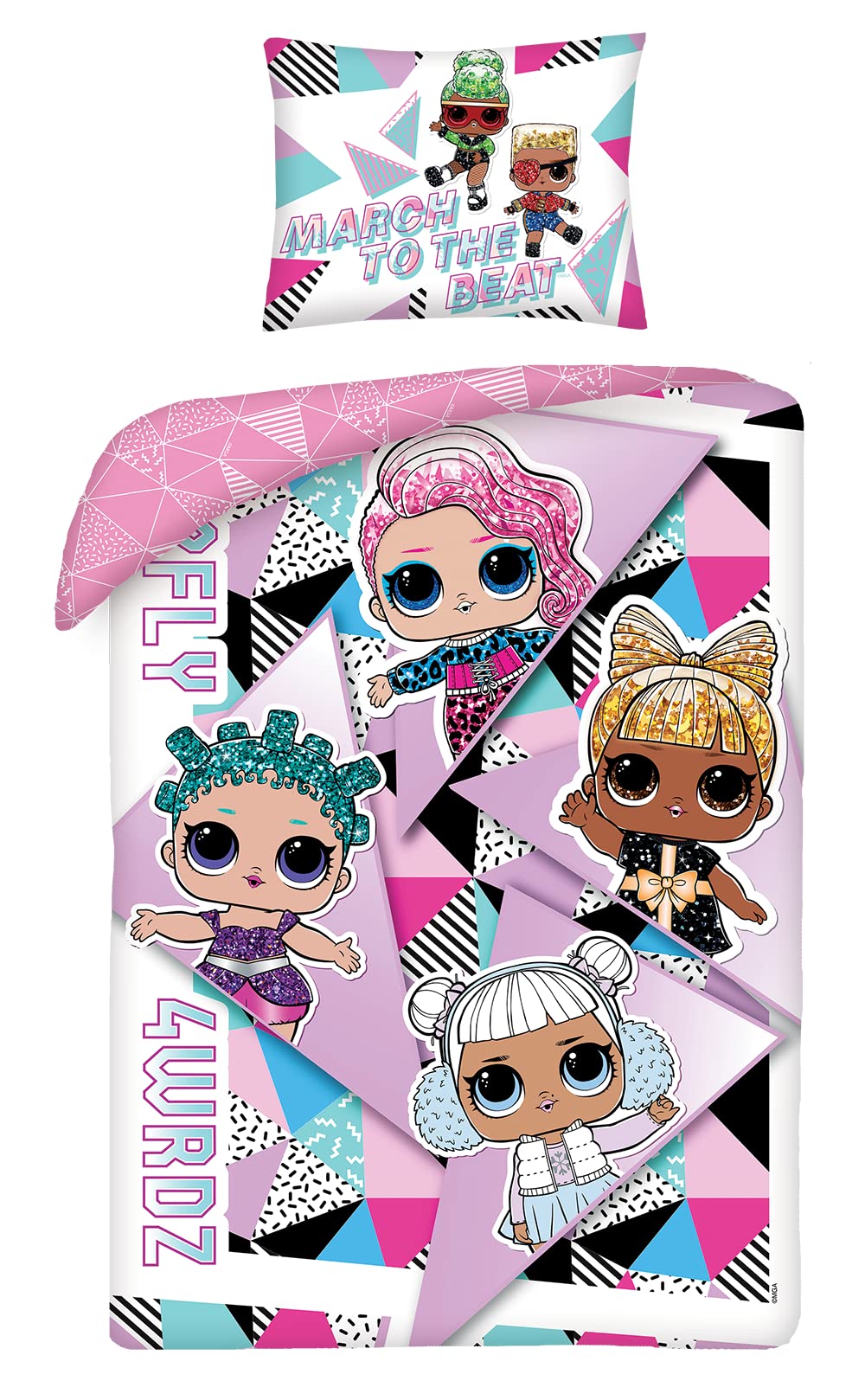 Halantex LOL Surprise LOL-6909BL Bed Linen 140 x 200 cm + 70 x 90 cm 100% Cotton