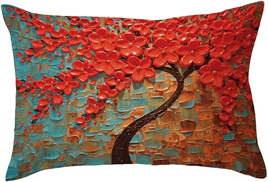 Loolik Fundas de Cojines,Gran Estampado de Arbol Mezcla Algodón ...