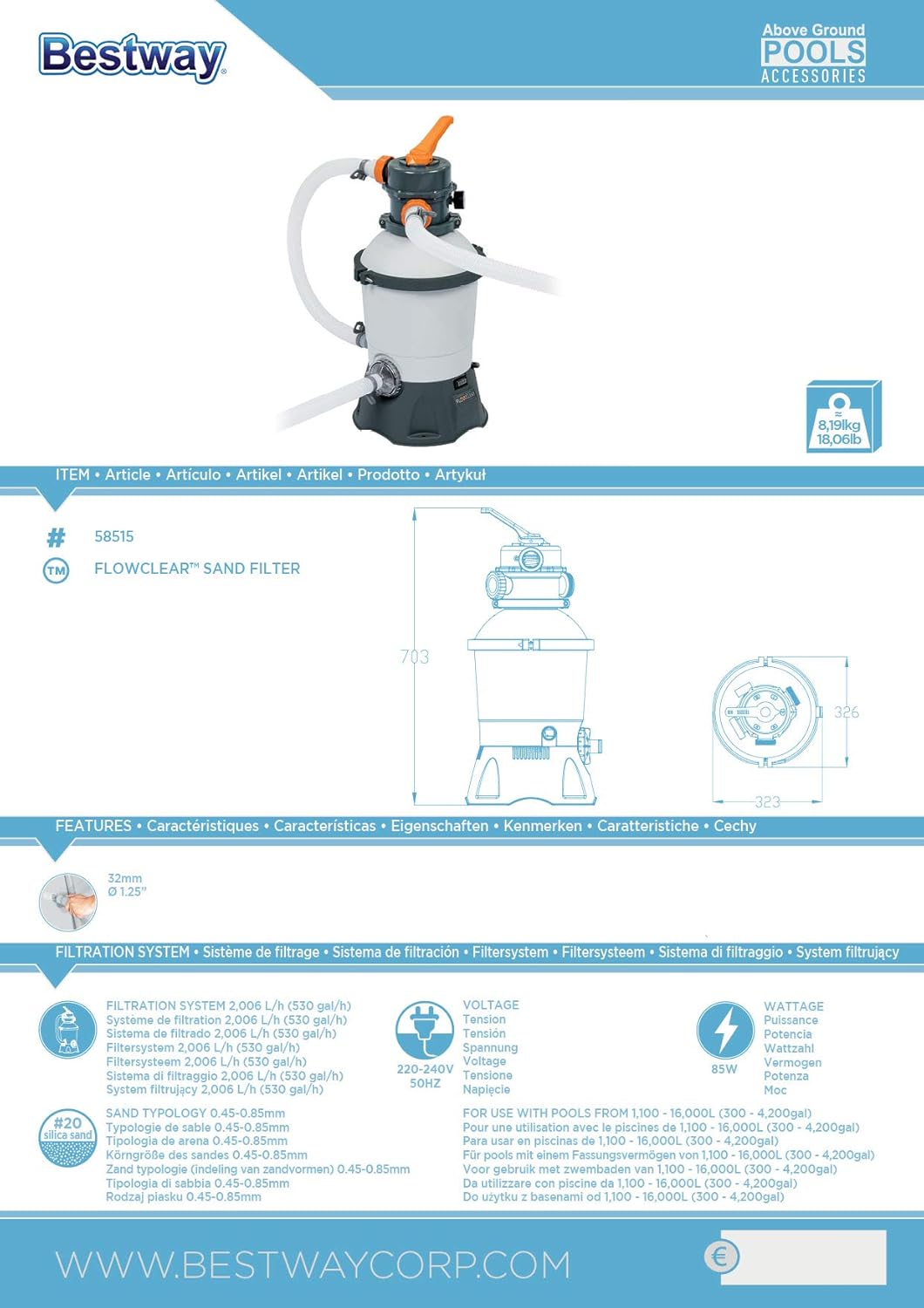 Bestway Chemconnect Dispenser Manual