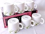 Larah by Borosil Opalware Mug Set | Set of 6
