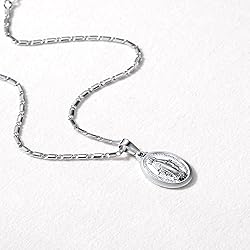 U7 Catholic Gift Platinum Plated Oval Lady of
