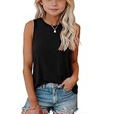 Vrmradore Girls Tank Tops Kids Summer Flowy Loose Fit Casual Cute Sleeveless Crewneck Tunic Tops T Shirt 7-14 Years