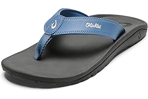 OLUKAI Ohana Men's Beach Sandals, Water Resistant Flip Flops, Arch Support & Comfort Fit, Lightweight & Durable, Enhanced Grip & Traction