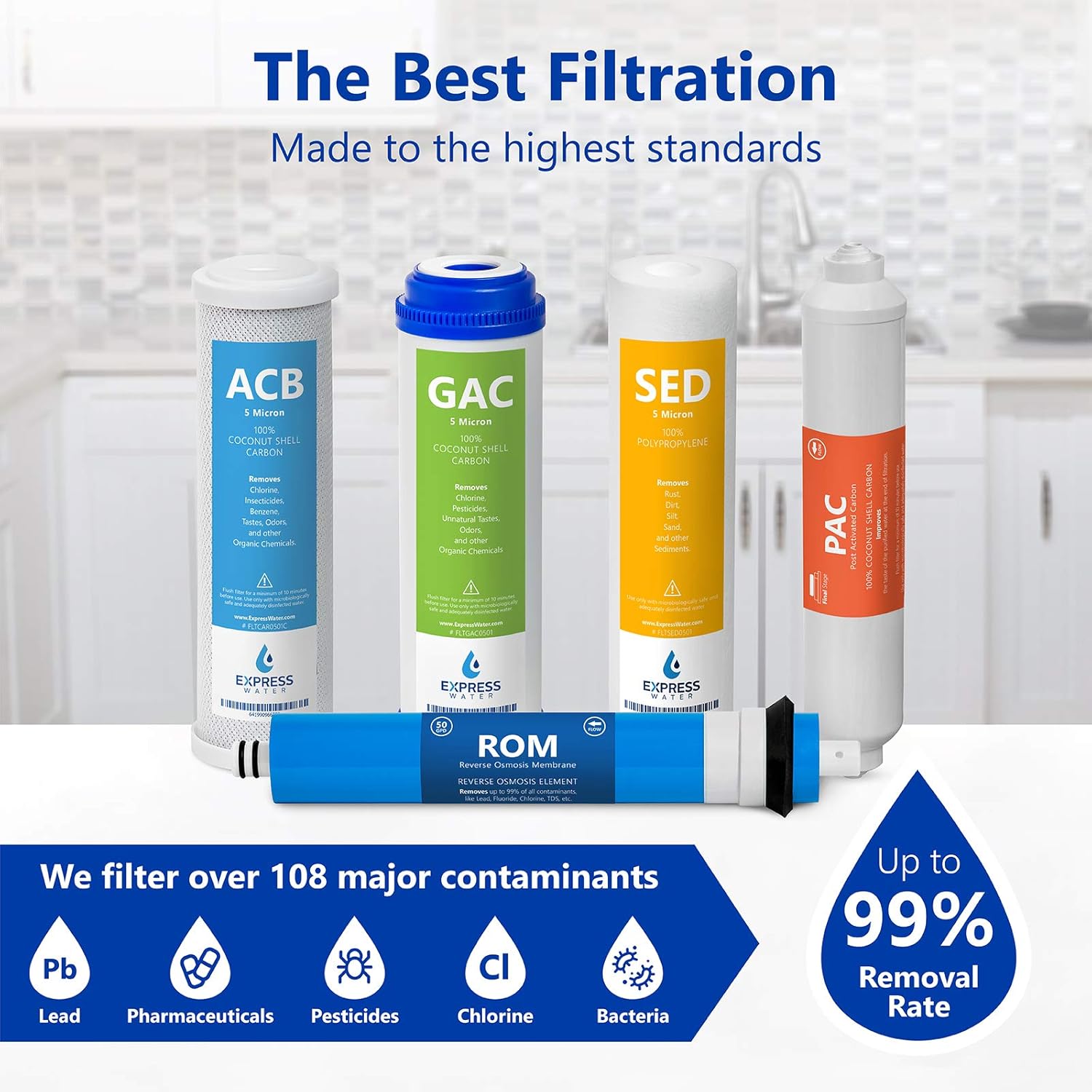 Express Water – 3 Year Reverse Osmosis System Replacement Filter Set – 23 Filters with 50 GPD RO Membrane, Carbon GAC, ACB, PAC Filters, Sediment SED Filters – 10 inch Size Water Filters: Home Improvement