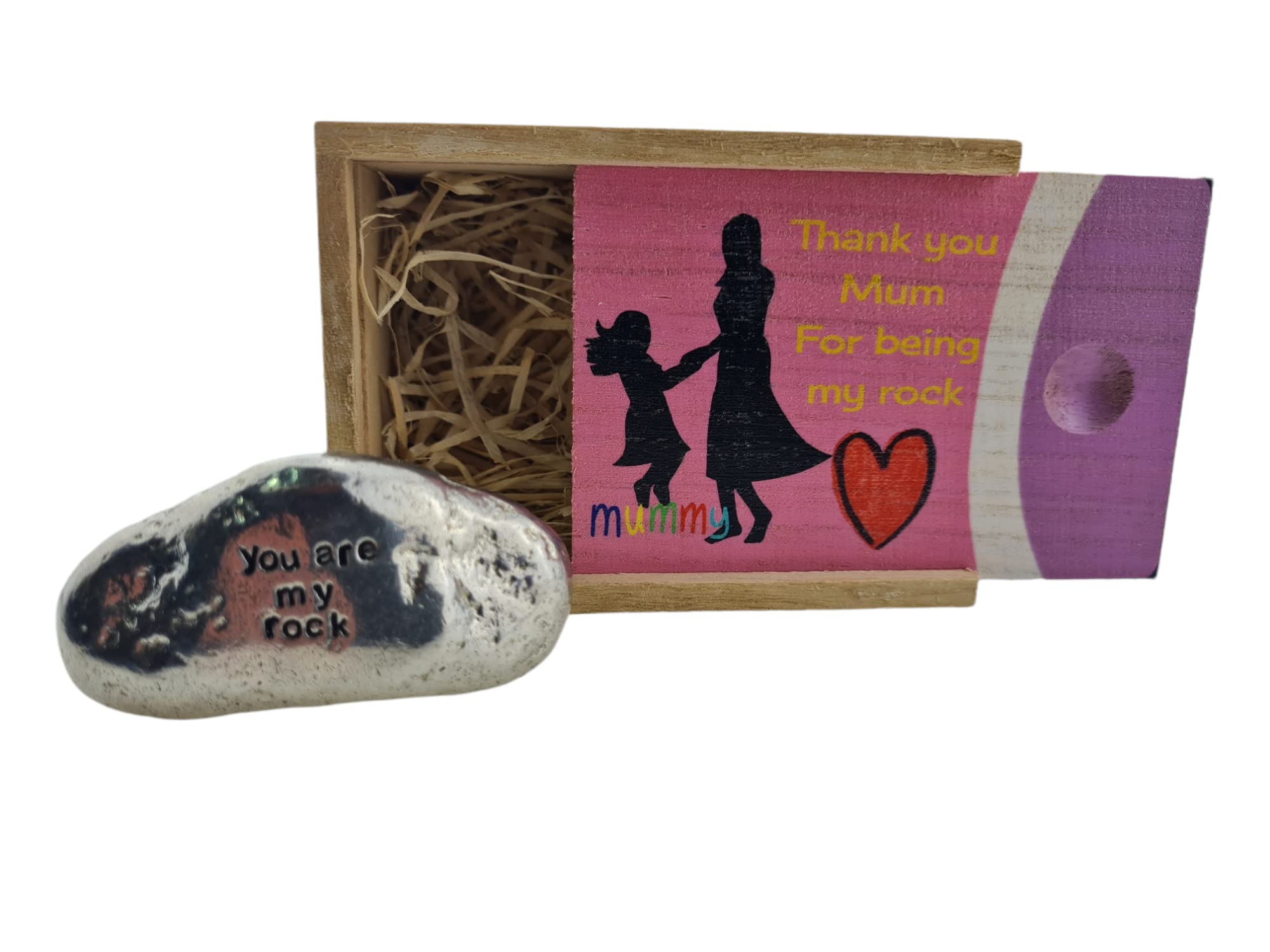 Thankyou Mum For Being My Rock Gift With Solid Metal Rock For Mum (rock-mummy)