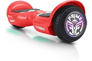 Gyrocopters PRIME 2025 All Terrain Hoverboard 6.5" LED Wheels & Bright Lights, UL 2272 Safety Certified | Powerful Motor, Long Battery Life, No Fall Technology, Bluetooth Speaker (Red)