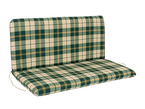 DEGAMO Auflage BOSTON für Bank 2-sitzig, grün/beige kariert
