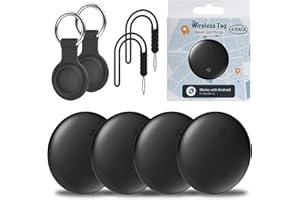 Midlocater Air Tracker Tags-4 Pack for Android, Item Locator Key Finder Works with Find Hub App, Luggage Tracker for Keys, Wallet, Suitcase, IP67 Waterproof, Compatible with Android Phone