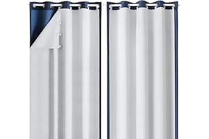 OWENIE 100% Blackout Curtain Liner 2 Panels Set for Bedroom Living Room, Total Darkening Thermal Curtains Liner for 84 Inch Long Curtains Behind, Each 40" Wx80 L, Thermal Curtains for Summer Heat