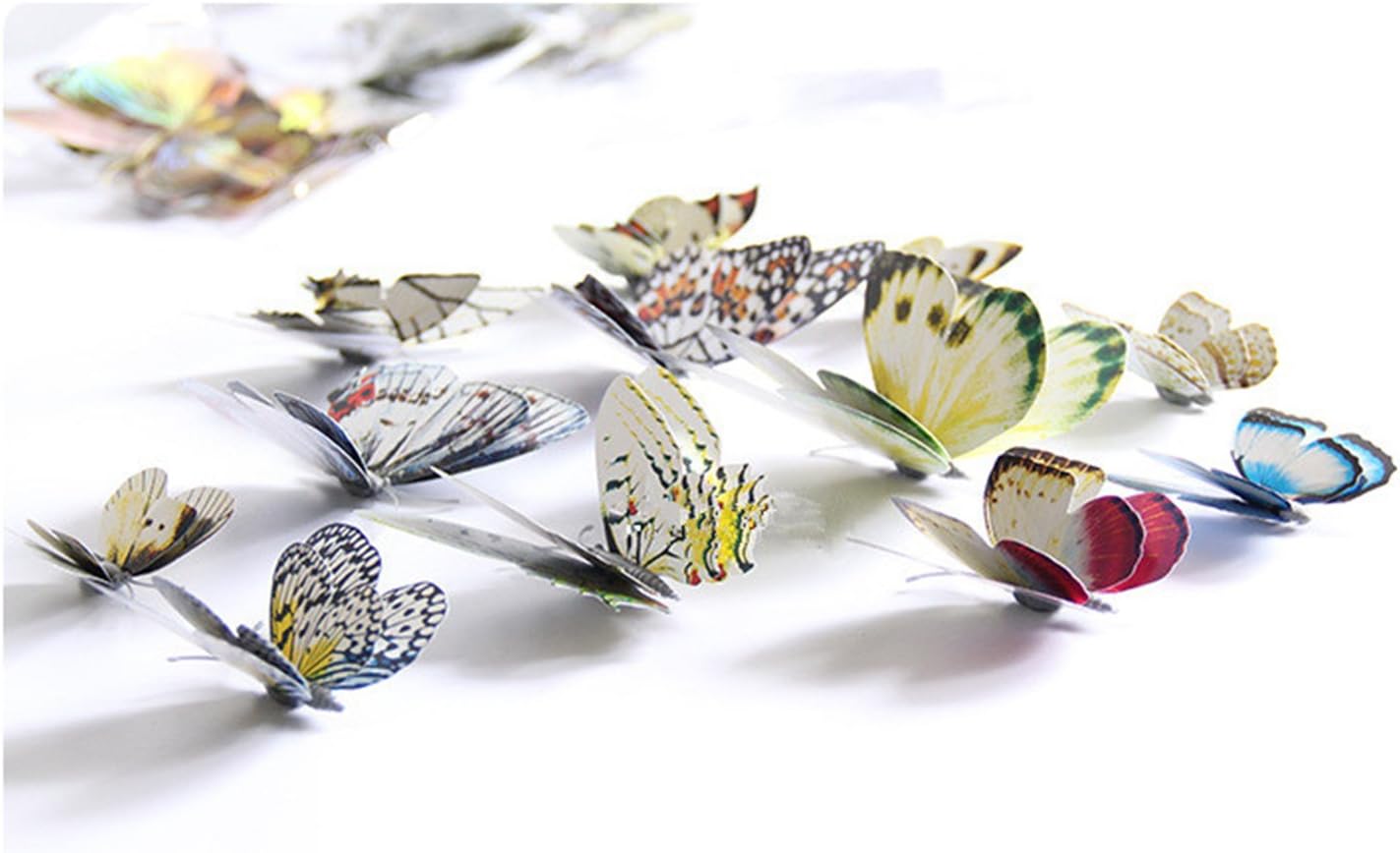 DAGOU Mixed of 12PCS 3D Pink Butterfly Wall Stickers Decor Art Decorations: Home & Kitchen