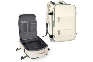 coowoz Large Travel Backpack For Women Men,Carry On Backpack,Hiking Backpack Waterproof Outdoor Sports Rucksack Casual Daypack travel essentials（White Green）