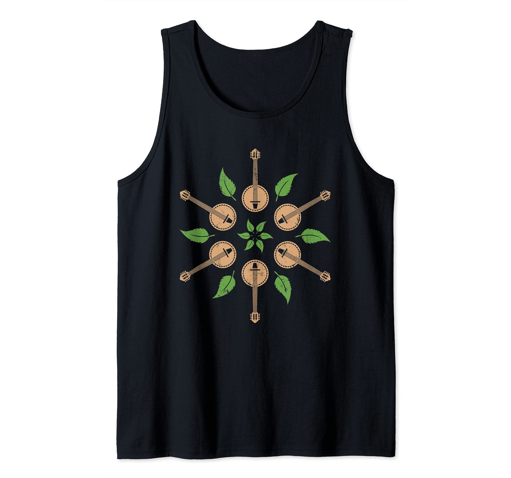 Banjo Mandala Bluegrass Banjo Guitar Tank Top