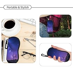 Hion Eyeglass Case Sunglasses Soft Pouch with Belt