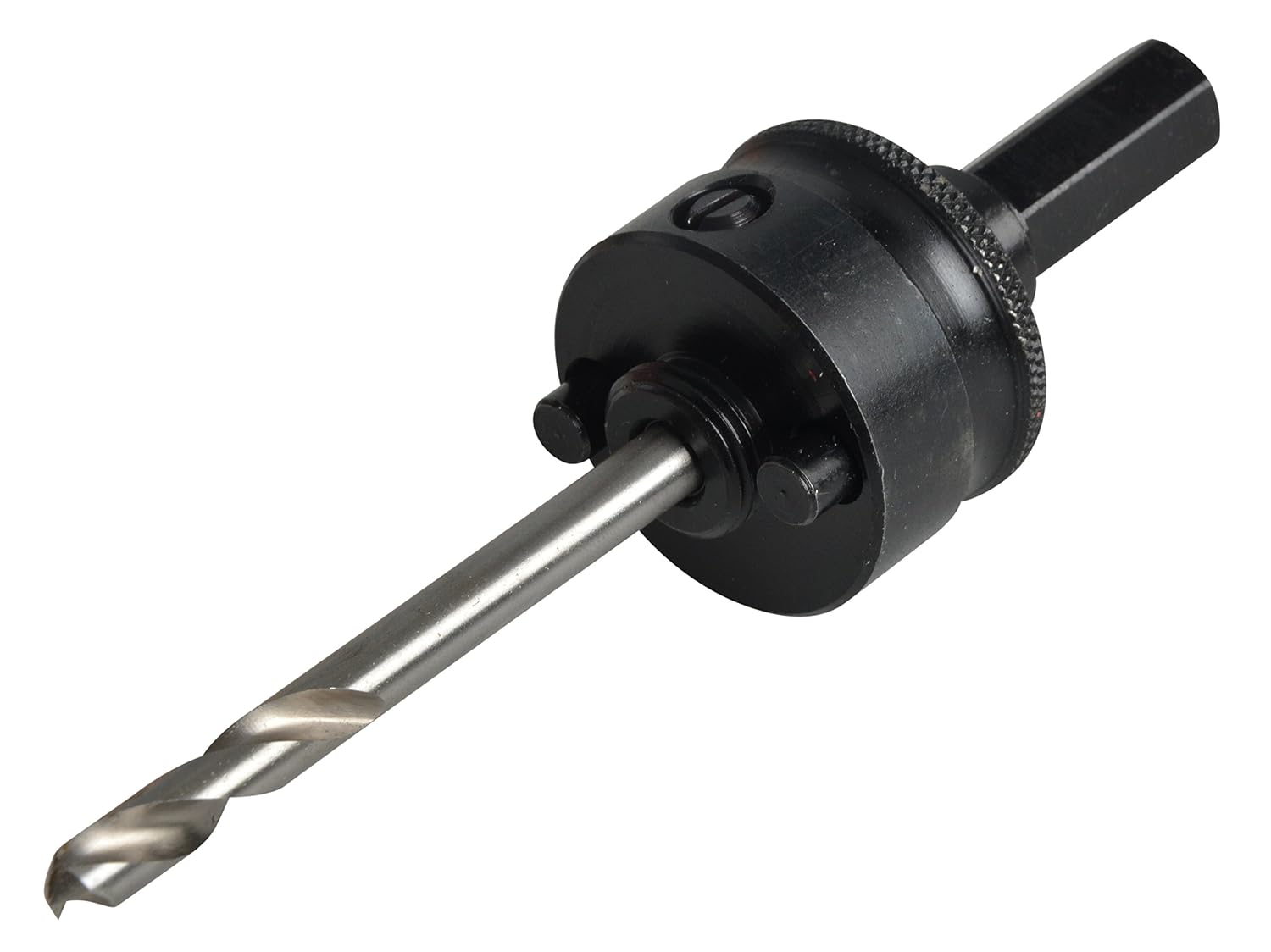 Starrett A2E Hole Saws Arbor, 32-159mm Quick Hitch Screw Thread Hex Shank Arbor with 6.35mm High-Speed Steel Pilot Drill