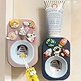 Automatic Kid Toothpaste Dispenser Wall Mounted for Bathroom,Toothpaste Squeezer for Kids & Family Shower by Mr. Thumbs (2pc,Astronaut& Unicorn)