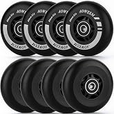 AOWESM Inline Skate Wheels, Outdoor &amp; Indoor, 85A, 8-Pack (Black, 72mm) | 72mm 76mm 80mm Roller Blade Wheels Black Blue Red Roller Hockey Replacement Wheels with ABEC-9 Bearings and Floating Spacers