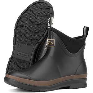 HISEA Women's Chelsea Rain Boots Fashion Waterproof Short Ankle Garden Shoe | Non-Slip Matte Rubber Rainboots Lightweight Out