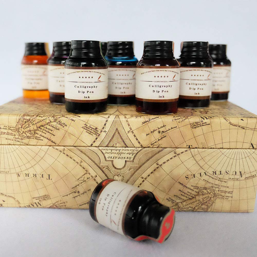 Mua GC Calligraphy Pen Ink, 10 Colors Fountain Dip Pen Ink Set Non ...