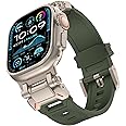 KADES for Apple Watch Ultra 2/Ultra 49mm Durable Metal Connector Band for Apple Watch Series 10 46mm,Series 9/8/SE2/7/6/SE/5/4/3/2/1 45mm/44mm/42mm, Rugged TPU Sport Replacement Band