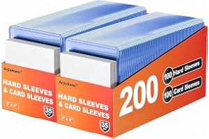 400 Card Sleeves Hard Plastic, Arjiekwei 3"X 4" Trading Card Holder,…