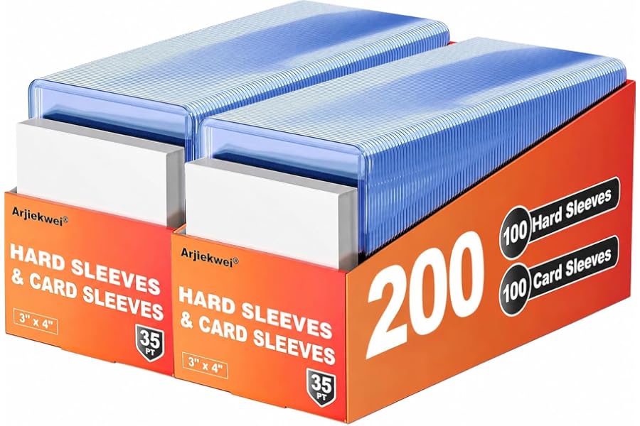 Get It Now 400 Card Sleeves Hard Plastic, Arjiekwei 3"X 4" Trading Card Holder, 35PT | Baseball Card