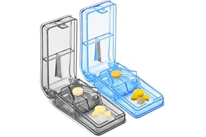 Qeedee Pill Slicer 2 Pack, Pill Cutter for Small or Large Pills, Tablet Splitter Portable Pill Splitter for Vitamins or Pills