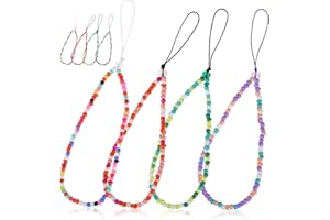 OSOLADY 8Pcs Colorful Bohemian Beaded Phone Lanyard Wrist Strap Mobile Cord Lightweight Cell Phone Holder