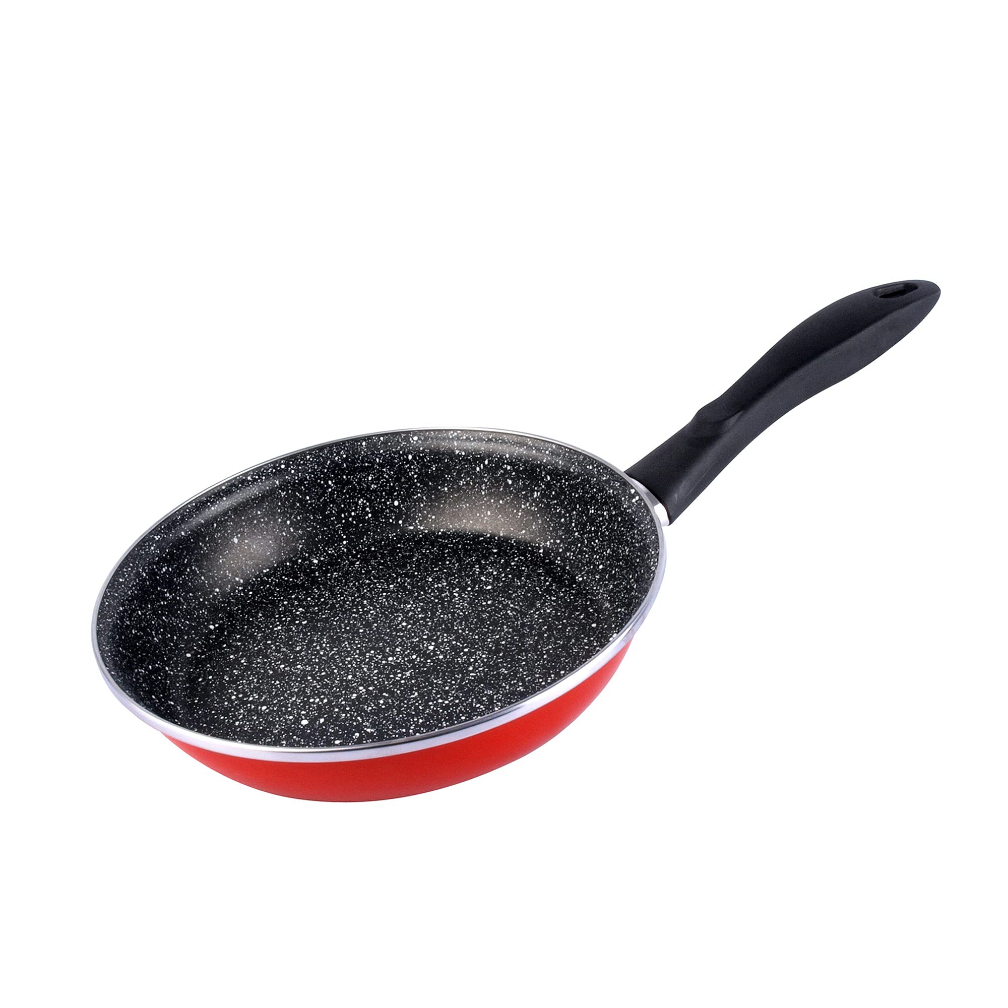 MAGEFESA K2 Red – Frying Pan 20 cm Vitrified Steel Exterior Red – Non-Stick Two-Layer Reinforced Stone Effect, Suitable for All Types of Hobs, Special Induction, 50% Energy Saving.