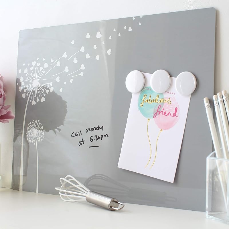 Kitchen notice board Dandelion design dry wipe erase D17