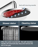 Hibbent Self-Cleaning Rainfall Shower Head 10 Inch Chrome, 360° Adjustable view 2