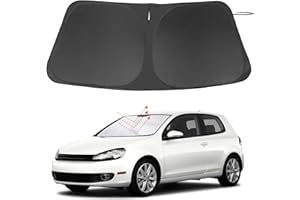 LHFLIVE Windshield Sun Shade Custom Fit for 2009-2014 Volkswagen VW Golf/Rabbit/GTI/R32 MK6 5K Accessories Foldable Sunshade Sun Blocker Protect Car from Sun Rays & Heat Damage Keep Car Cooler