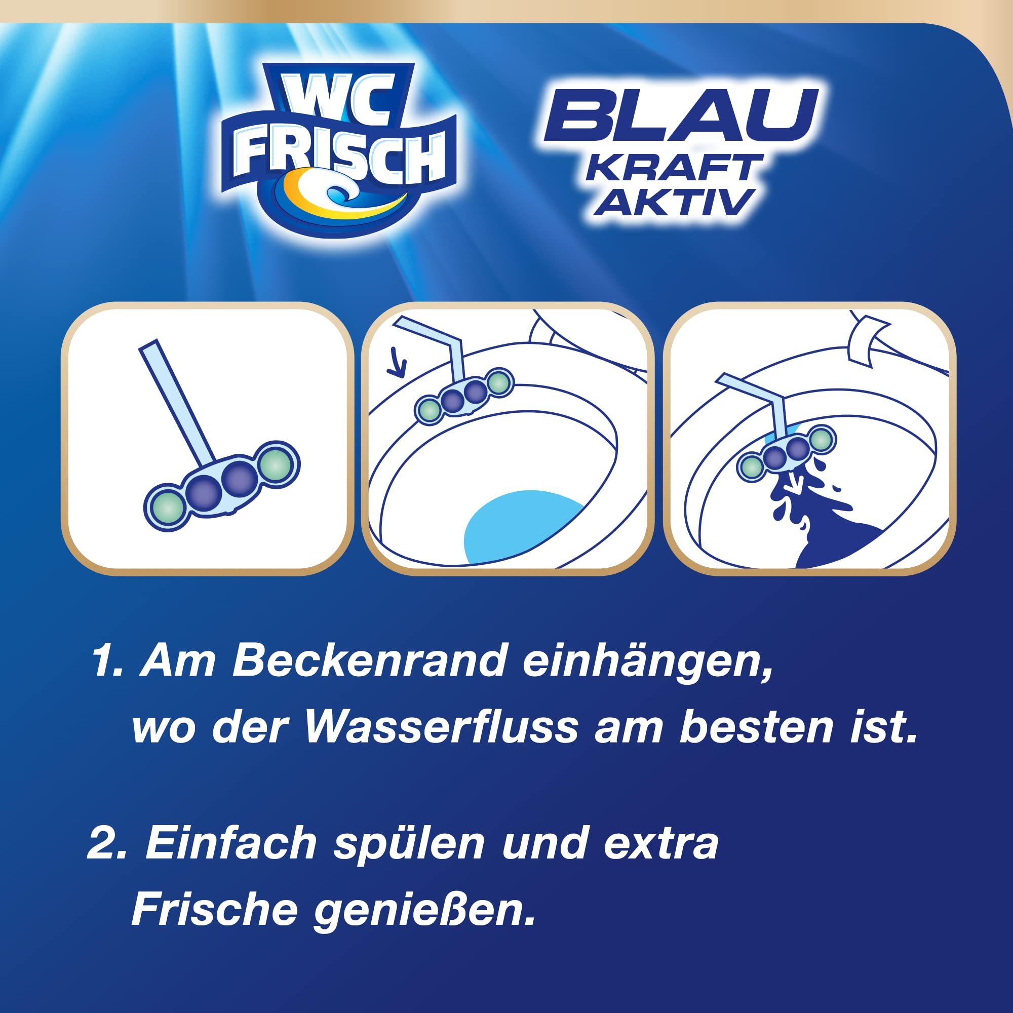 WC FRISCH Kraft Aktiv Blauspüler Ozeanfrische (150 g), WC Reiniger mit innovativer Geruchs-Stopp-Formel, Duftsteine für extra Frische und eine sichtbare Reinigung 9