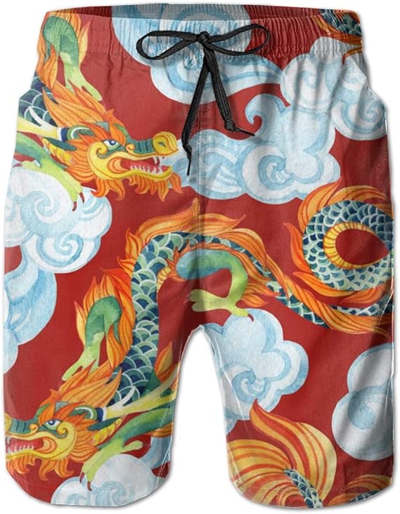 Amazon Co Jp 中国の竜アジアドラゴン 水着 メンズ おしゃれ サーフパンツ 海パン 人気 スイムパンツ ボーダー 短パン ビーチパンツ サーフトランクス ゴムウェスト 水陸両用 旅行 速乾 大きいサイズ キッズ 服 ファッション小物