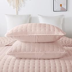WDCOZY Pink Twin Size Quilt Bedding Sets with