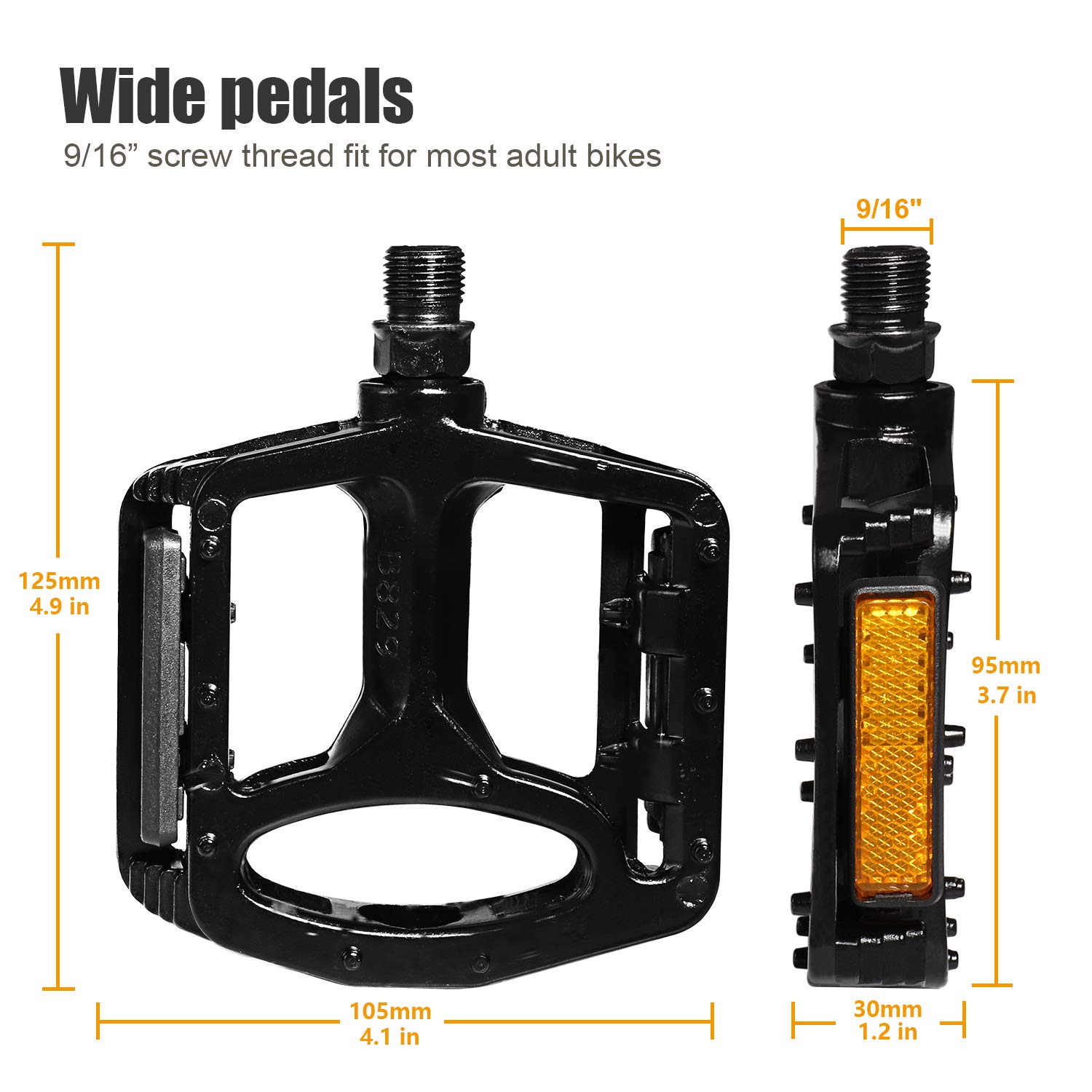 XQXA Mountain Bike Pedals, 1 Pair Road Bike Pedals Universal 9/16inch